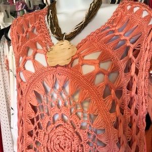 Coral beach coverup